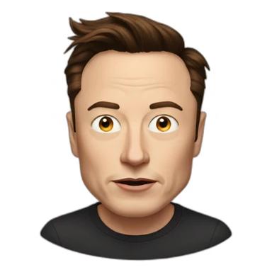 elon musk with a malformed face sticker
