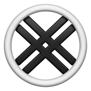 Circle and outside of it an X sticker