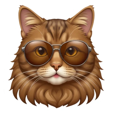 Maincoon tabby brown with sunglasses sticker