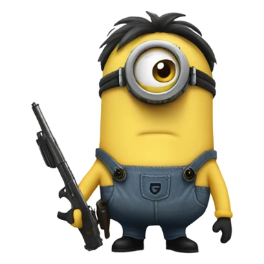 Minion with gun sticker