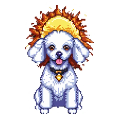 poodle dog with exploding head sticker