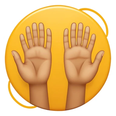 2 hands around a yellow circle with a dot in the middle and 2 feet on top sticker