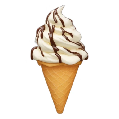 Vanilla chocolate swirl soft serve in a cake cone sticker