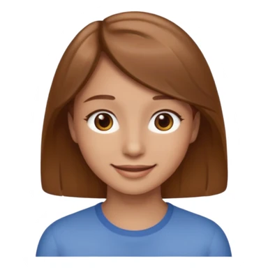 Branca cabelos castanhos claros olhos castanhos claros simpática e meiga sticker