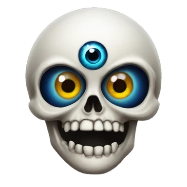 Evil eye with a skull sticker