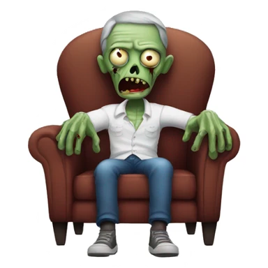 zombie in armchair sticker