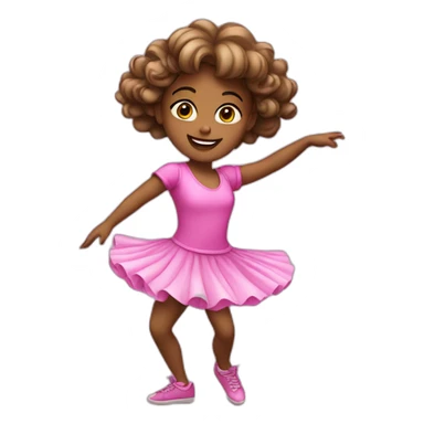 dancing girl in pink sticker