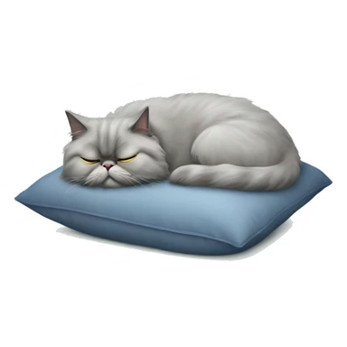 Grey Persian cat napping on pillow  sticker