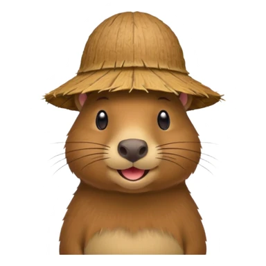 capybara with coconut hat sticker