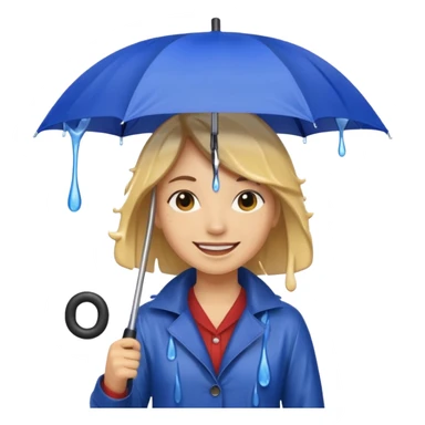 People getting wet (umbrella, dripping hair) sticker