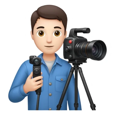 Photographer with tripod & remote, sticker