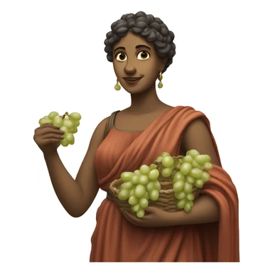 Sappho holds a bunch of grapes in her hand sticker