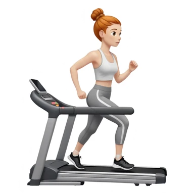 Ginger gym girl low bun treadmill sticker