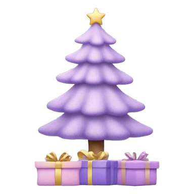 cute pastel purple christmas tree with pastel purple presents under  sticker
