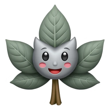 emoji de un trébol gris de 4 hojas sticker