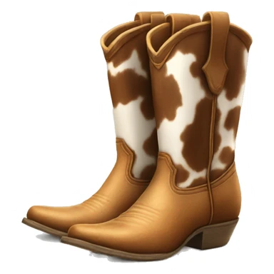 Realistic pair of isolated cow print pattern cowgirl boots. sticker
