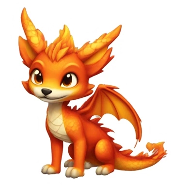 fire dragon fox hybrid sticker
