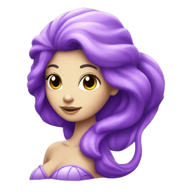mermaid with purple tail pale sticker