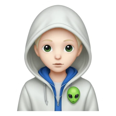 alien, super White Coat with Hoodie  sticker