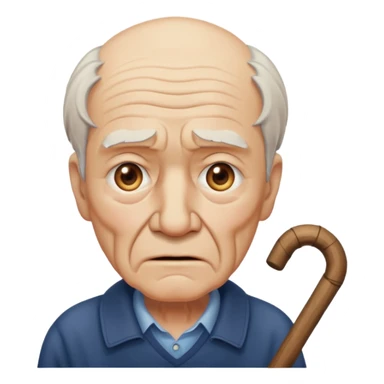 old man with Resentment - bitter indignation at having been treated unfairly - waving cane sticker