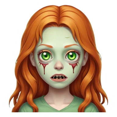 A female ginger zoombie with green eyes and long hair  sticker