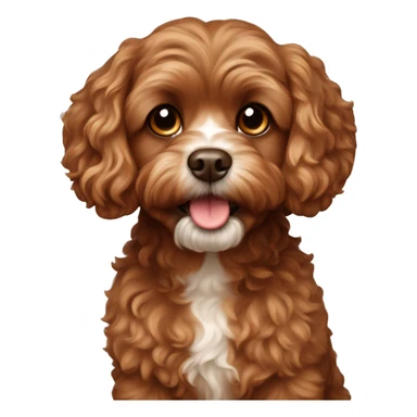 Brown cavapoo dog sticker