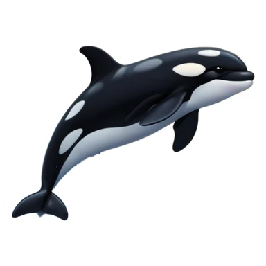 I want a realistic emoji of an orca whale leaping from the water with the moon illuminating the sky and reflecting on the sea. sticker