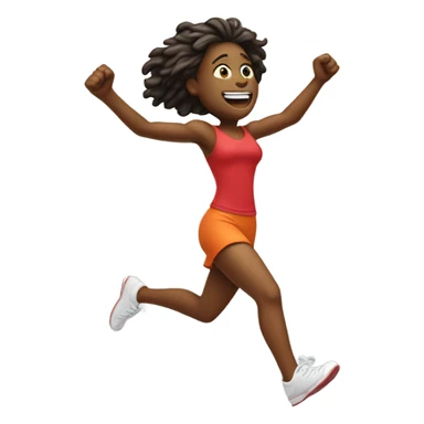Design an emoji of a person running with a big heart beating strong. Capture the joy of cardio exercise sticker