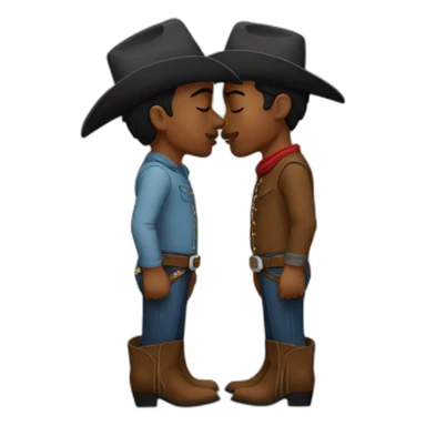 Male Cowboys kissing sticker