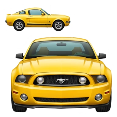 Create a mustang 309 emoji in yellow colour  sticker