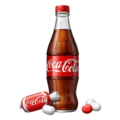 make me a coca bottle with one only white candy sticker