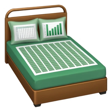 bedsheets with excel spreadsheet sticker