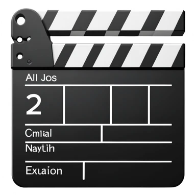 ultimate minimalist film slate, just two or three lines total, abstract geometric symbol sticker