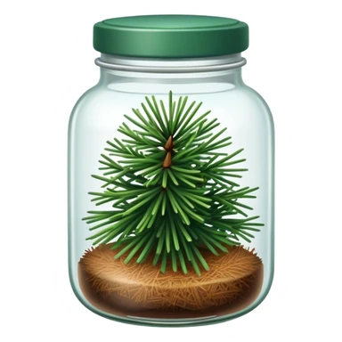 jar of green pine needles sticker