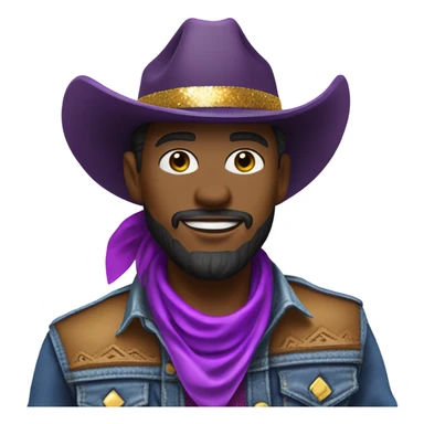 Purple disco cowboy sticker