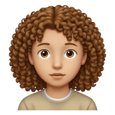 adolescent au visage impassible. Cheveux chatains frisés sticker