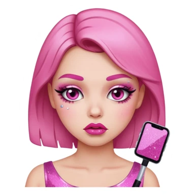 glitter pink girl naughty selfie sticker