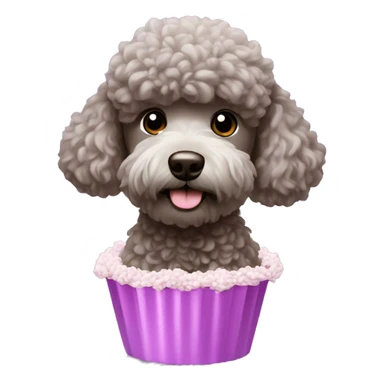 a brigadeiro with a poodle on top, on the lilac background sticker