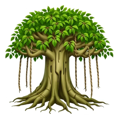 Banyan tree with hanging roots sticker