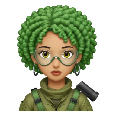 green curly haired painitball player with big earrings guy sticker