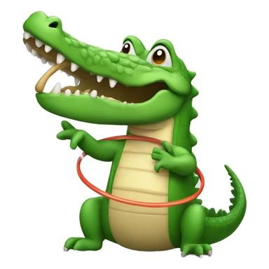 crocodile with a hoop sticker