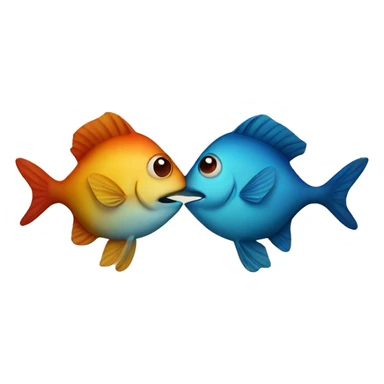 two fish kissing sticker