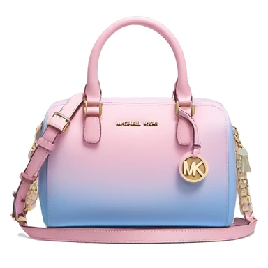 Realistic isolated pastel pink,pastel blue,bubblegum pink,and periwinkle ombre Michael Kors satchel purse.  sticker