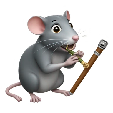 rat with penny whistle sticker