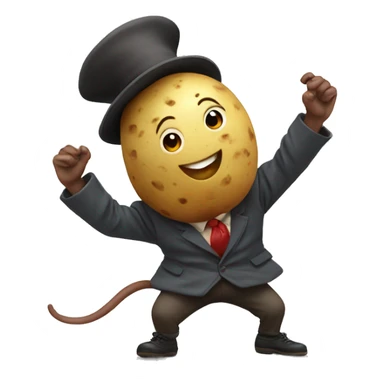 potato dancing with a rat sticker