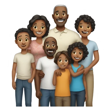 a happy big family of 7 members sticker