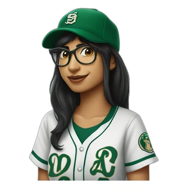 Mia Khalifa slytherin baseball tshirt sticker