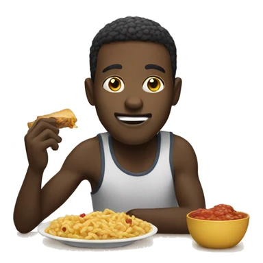 Black guy eating food  sticker