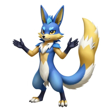 Lucario-Lombax-Renamon-hybrid (Full body) sticker