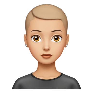 Lady buzz cut hair  sticker